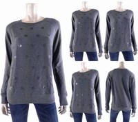 Kersh Gray Sequin Polka Dot Knit Sweater Womens Size M Stretch Pull Over Chop on sale Kersh Gray Sequin Polka Dot Knit Sweater Womens Size M Stretch Pull Over Chop on sale