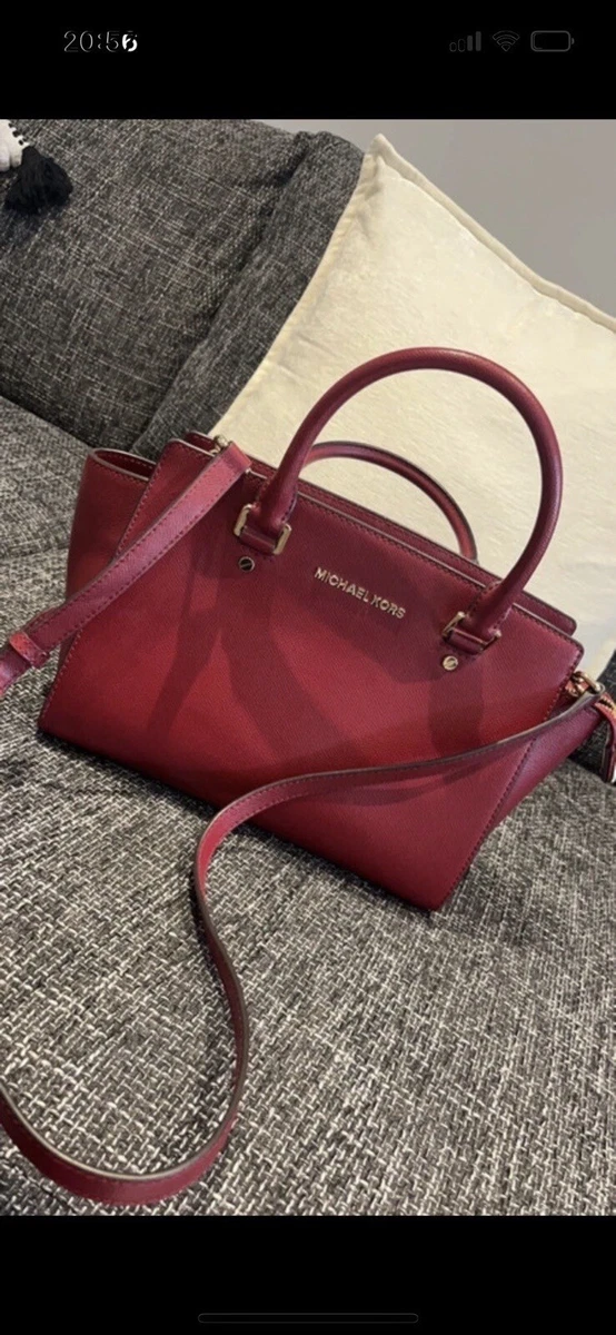Michael Kors Mercer Tote Leather Handbag Maroon