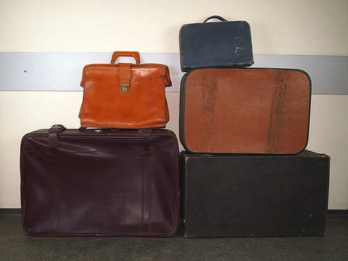Vintage Soviet suitcase bag briefcase (5 pieces) Art decor art design Tourism