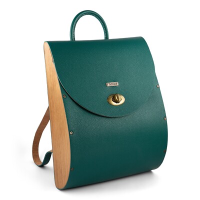 New Handmade Mud Cocoon Leather/Cork Backpack (in Green