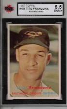 1957 TOPPS baseball Tito Francona RC rookie original card KSA 6.5 ENM+ ORIOLES
