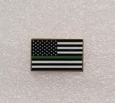 SUPPORT Border Patrol Agents Thin GREEN Line USA Flag LAPEL PIN MADE IN THE USA