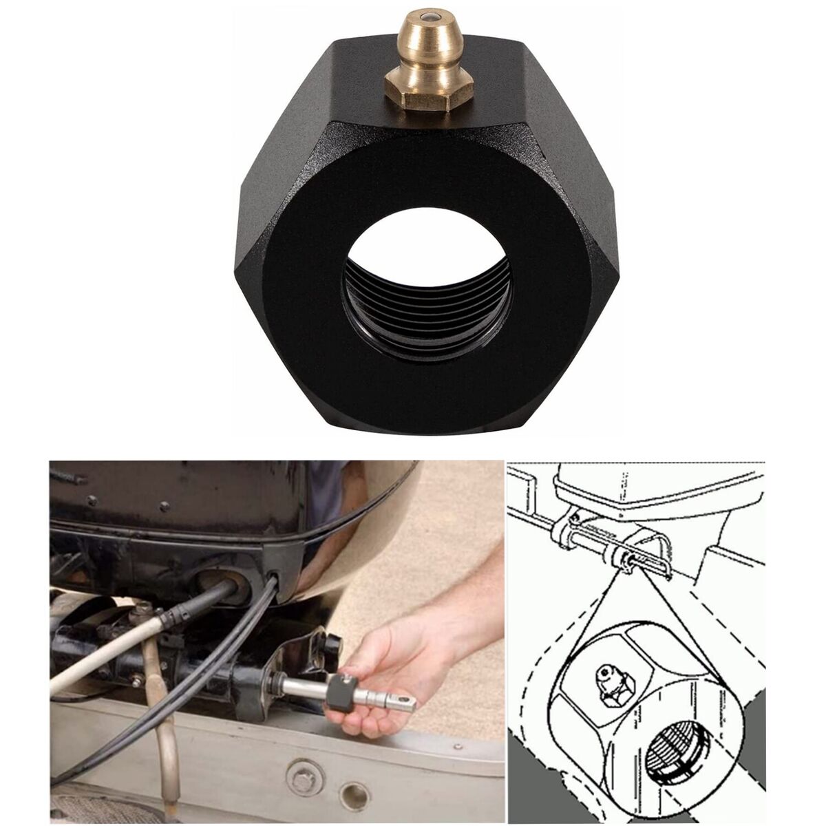 Marine Steering Tube Cable Grease Nut for Yamaha Tohatsu Marine Steering Tube Cable Grease Nut for Yamaha Tohatsu