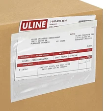 *Box of 1000* ULINE S-14006 Super Stick® Packing List Envelopes, Clear: 7 1/2...