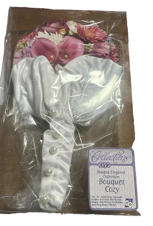 全新 花束 托座 新娘 花束 托座 缎面 像和珍珠 — 第 3/3 张图片