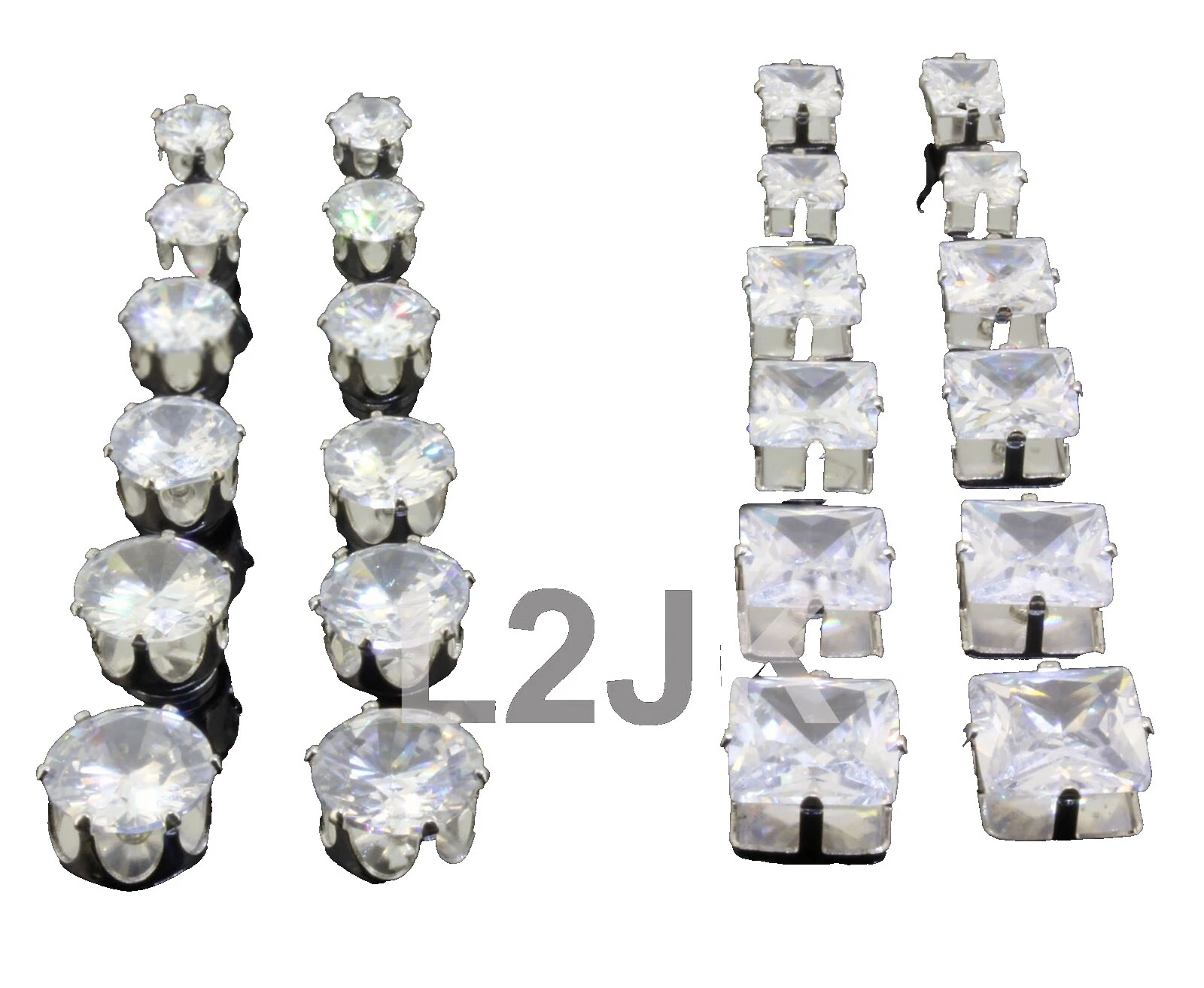 Pendientes cúbicos de acero quirúrgico de piedra de circonio para hombre