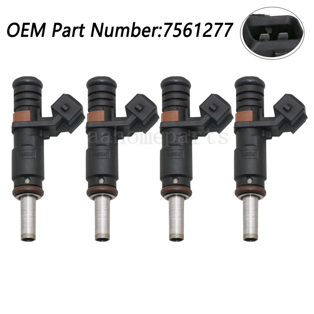 4xGenuine Fuel Injector 7561277 13537561277 for BMW E60 E81 E82 