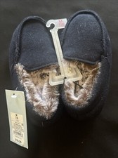 Cat  Jack Boys Navy Carmelo Moccasin Slippers Medium 7/8 