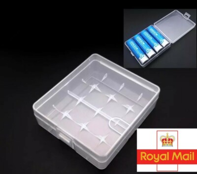 UK 18650 Batterie Aufbewahrungsbox Halter Box Behälter - 4 Batterien