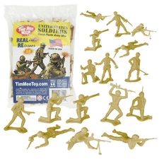 TimMee Processed Plastic Army Men 48pc Tan Tim Mee Toy Soldier Figures USA Made