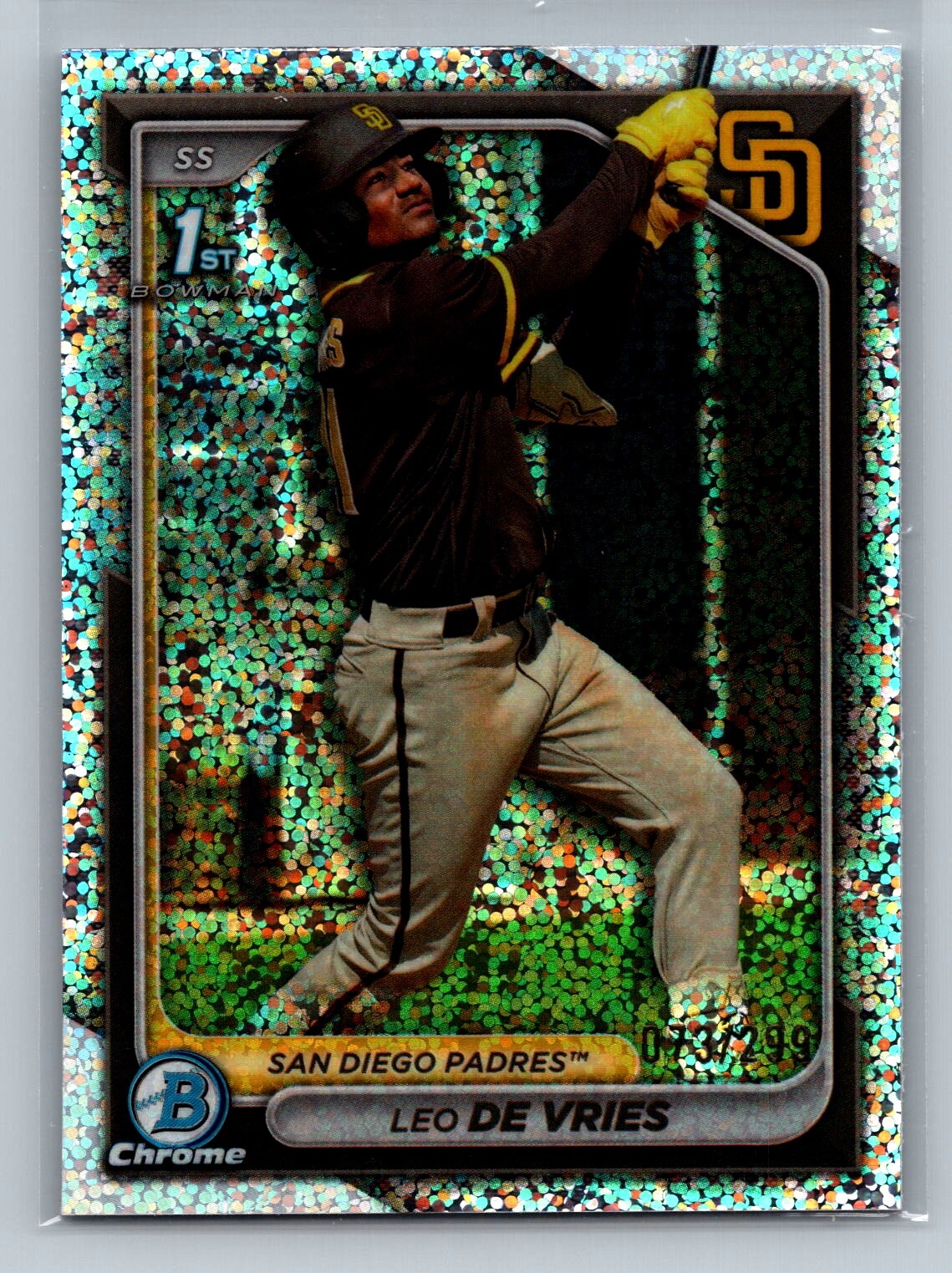2024 Bowman Chrome Leo De Vries Speckle 1st /299