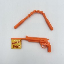 Vintage TMNT 1991 Make My Day Leo Police Officer Accessories Gun Nunchucks