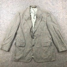 Vintage Brooks Brothers Blazer Mens 42 R Gray Two Button Houndstooth Wool USA
