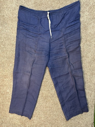 Nira Nira New York Blue  Linen Pants Vintage Size M
