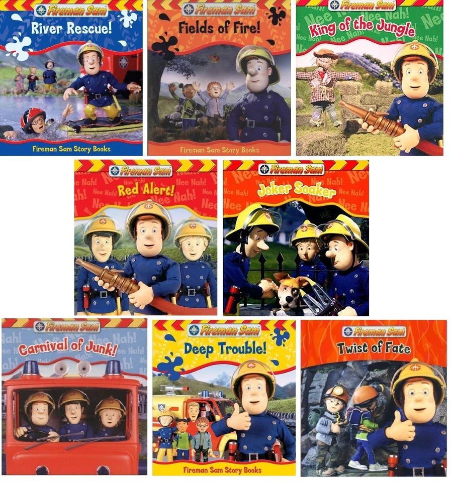 NEW x 8 book FIREMAN SAM collection River rescue Red Alert Carnival Twist £48