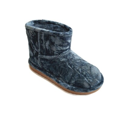 UGG Classic Mini II Velvet Boots Big Girls Size 3 Ocean Blue Winter Shoe 1142070