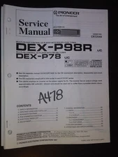 Pioneer dex-p98r p78 service manual Original Repair car cd player compact disc