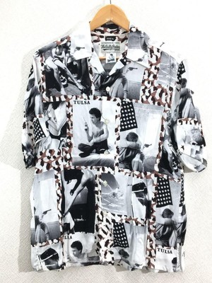 WACKO MARIA SHORT SLEEVE SHIRT LARRY CLARK TULSA XS RAYON White 