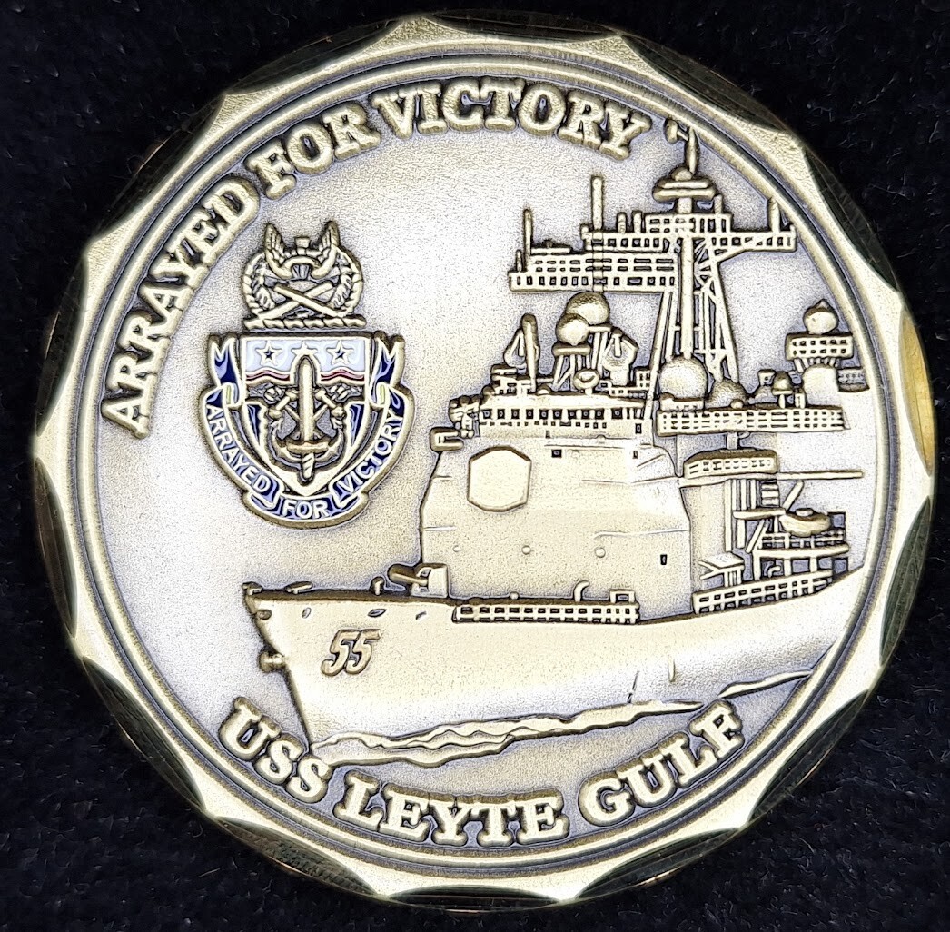 USS Leyte Gulf CG-55 Navy Challenge Coin - Arrayed for Victory
