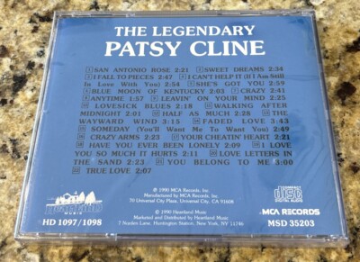 THE LEGENDARY PATSY CLINE CD. 1990 MCA RECORDS HD 1097/1098 MSD