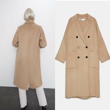 Zara Wool Blend Double Breasted Coat In Size Xs