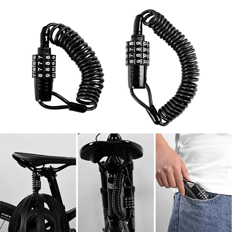Heavy Duty Folding Bike Lock - 4 Digit Combination, Alloy Steel, With Frame Mount Bracket For Bikes & Scooters