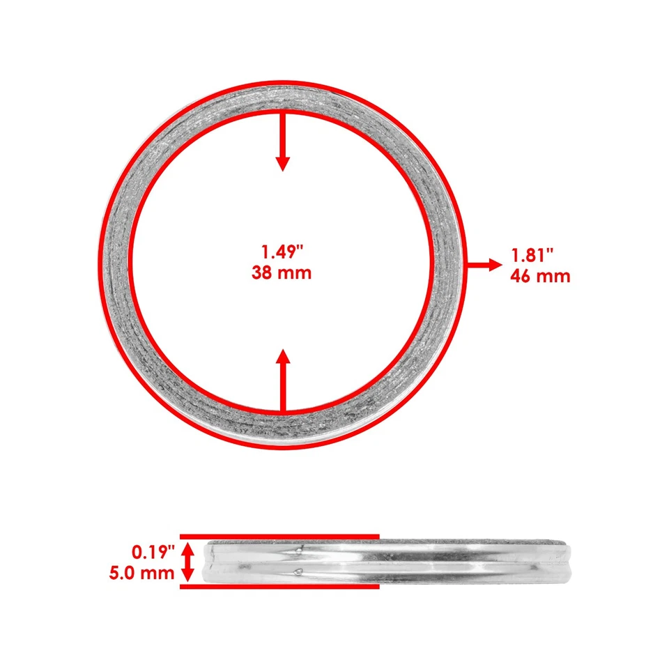 2 Exhaust Muffler Pipe Gaskets for Yamaha XS400 XS400R Maxim Seca 1982 1983 - Image 2 of 4