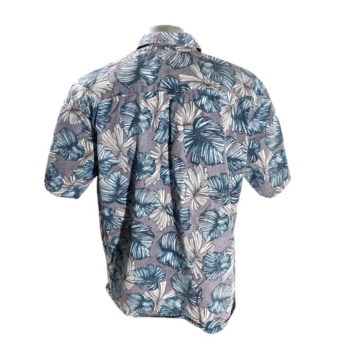 Cooke Street Hawaiian Shirt 2XL Floral Reverse Print Gray Green White - Picture 3 of 6