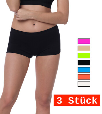 3er Pack Damen Microfaser Panty Hipster Shorts Slip Unterwäsche Hotpants
