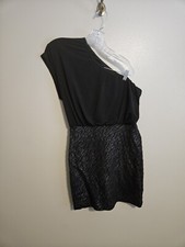 Express Womens Black One Shoulder Bodycon Dress Cocktail Size Medium