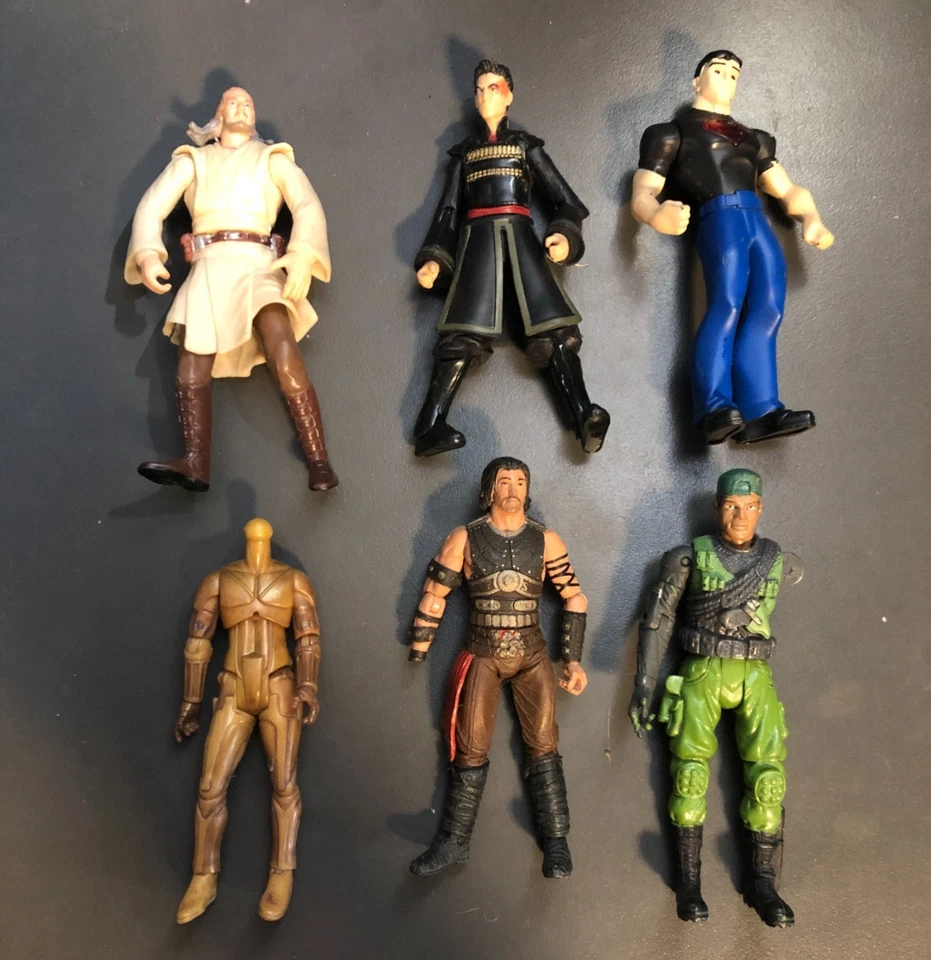 Lot of 6 Random Incomplete/Broken Action Figures, 3.75 in. Tall ** - Image 2 of 3