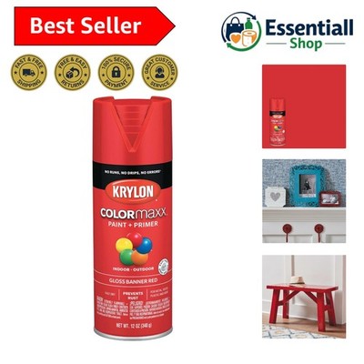 12 oz Aerosol Spray Paint in Gloss Banner Red - Indoor/Outdoor Use