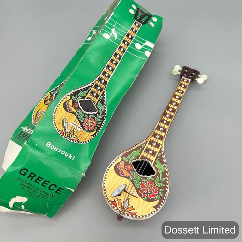 Vintage Handmade Greece Bouzouki Miniature Model Greek Instrument Souvenir Decor