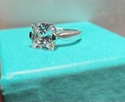 Vintage Seta Sterling Silver 3 Carat Emerald Cut CZ Diamond Ring — photo 6