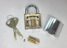 Abloy 330 Sentry cutout cutaway Padlock Acrylic Core Orignal core + extra body