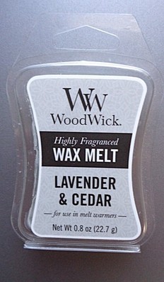 Woodwick Lavender & Cedar Wax Melt Tart 0.8oz / 22.7g net weight NEW
