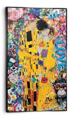 Bild THE MODERN KISS BHT 70x118x3 cm bunt Kunstdruck Gemälde Wandbild