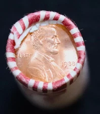 1988-P LINCOLN MEMORIAL CENT PENNY ROLL BRILLIANT UNCIRCULATED OBW