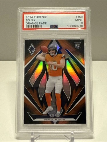 2024 Panini Phoenix - Rookies Bo Nix #159 Orange Fade (RC) PSA 9