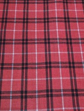 Red  black Plaid Scottish Tartan Style Fabric 44"  86" Piece Craft DIY Sewing