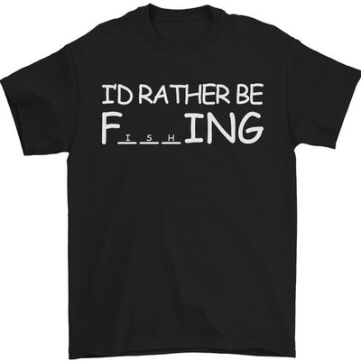Id Rather Be Fischen Lustig Fischer Ekg Herren 100% Baumwoll