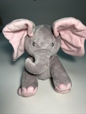 Singing Baby Elephant Animated Plush 12” Stuffed Gray Pink Toddler Toy Flappy