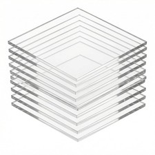Acrylplatten Acrylglas 10 St&uuml;ck 10x10 cm 2 mm transparent f&uuml;r Bilderrahmen