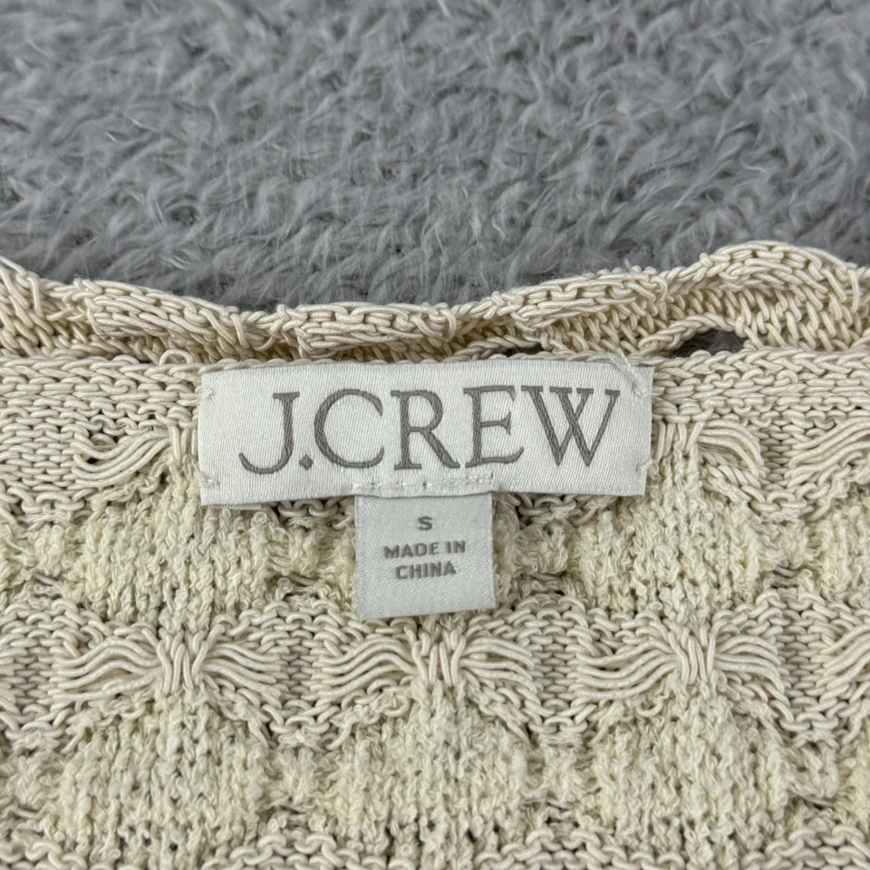 J.Crew Cardigan Sweater Womens Small Blue Cardigan Lady Jacket Textured Crochet - Image 3 of 4