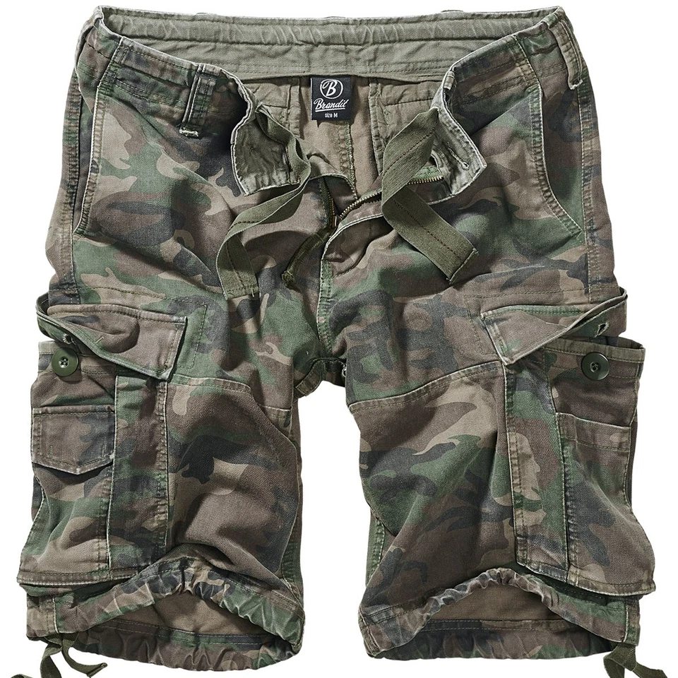 Brandit Vintage Classic Militaire Hommes Cargaison Combat Short Camping Woodland - Photo 1/1