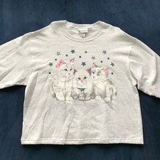VINTAGE LIGHT HEATHER GREY MOM CAT LADY SWEATSHIRT