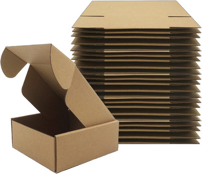 5X5X2 Inches Shipping Boxes Set of 25, Brown Corrugated Mailing Cardboard Box L