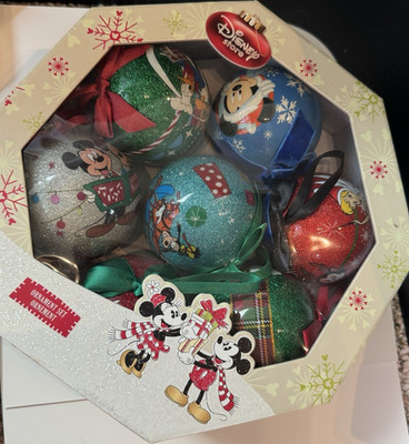Disney Store Ornament Set Mickey Minnie Donald Goofy Pluto Tinkerbell