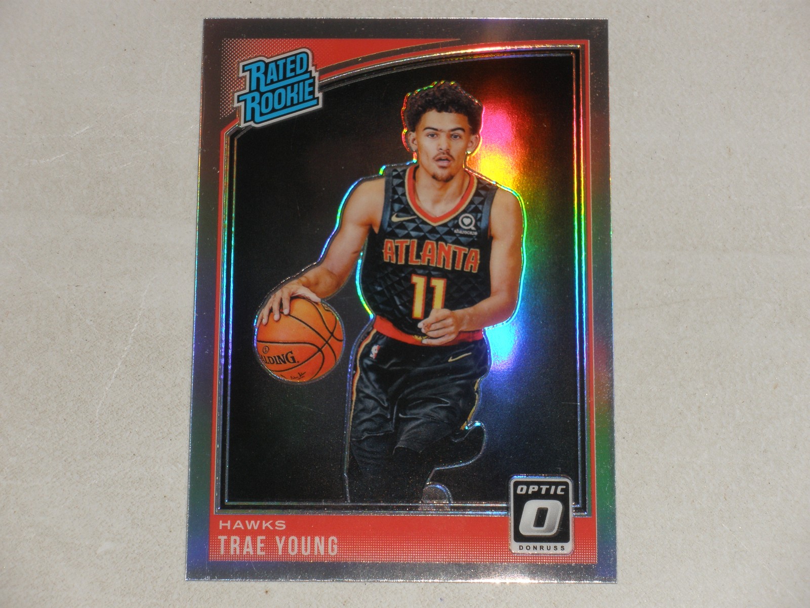 2018-19 Donruss Optic Rated Rookie Silver Prizm #198 Trae Young RC