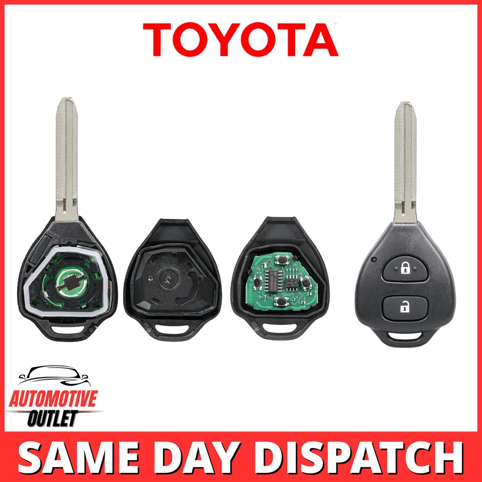 2 BUTTON REMOTE KEY FOB FOR TOYOTA RAV4 HILUX 1995-2005 433MHZ KEY SHELL KIT OEM